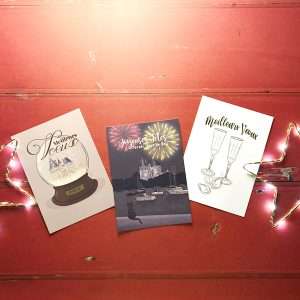 Carterie de voeux, lot de cartes, réalisation Ceci Rjass 2024