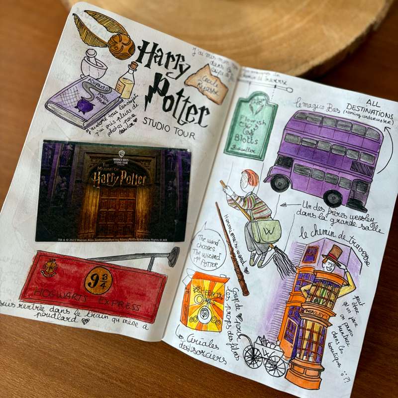 Mon carnet bien rempli après une journée aux studios Harry Potter à Londres