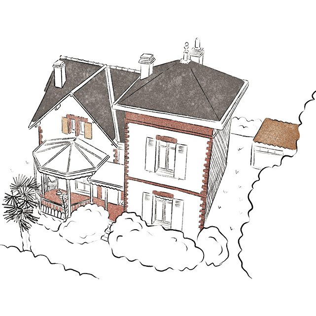 Vue aérienne de la villa le Zéphyr avant sa rénovation