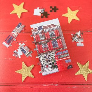 Puzzle magnétique imprimé avec une illustration douce et colorée, assemblé sur un support aimanté.