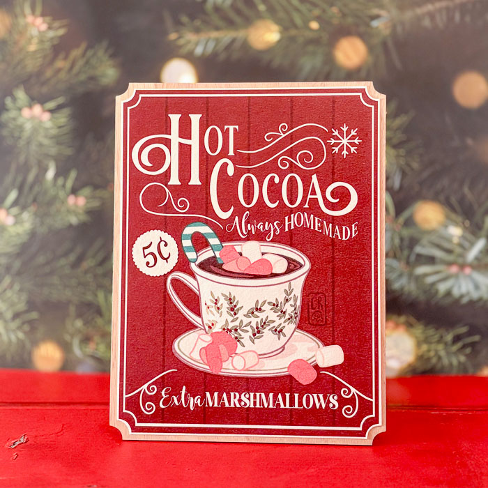 Illustration imprimée sur papier d'art, contrecollée sur bois, ambiance douce et poétique.