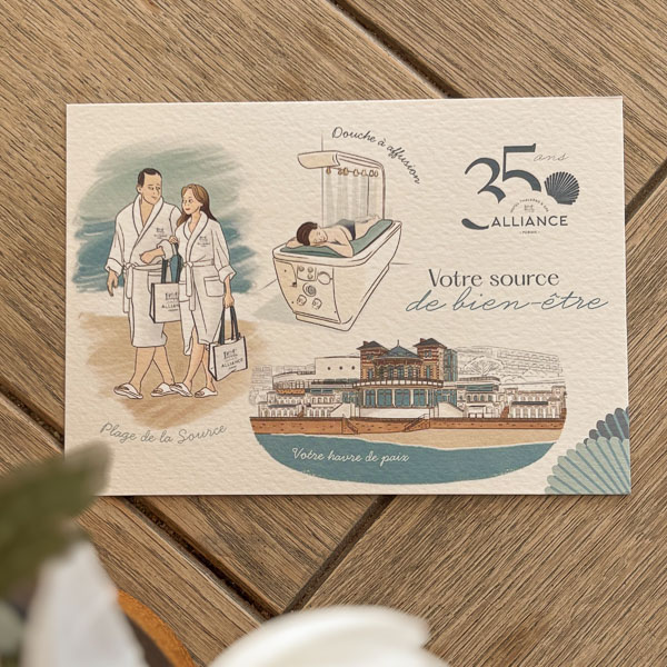 Carte de la Thalasso de Pornic illustrée par Ceci Rjass