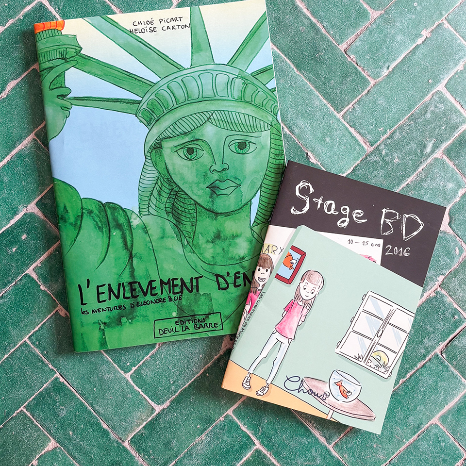 Planche de bande dessinée réalisée en atelier collectif