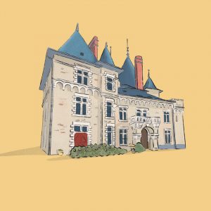 Illustration de la façade du château de Pornic vue depuis l'intérieur de la propriété privée