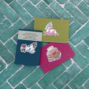 Carnets aquarelle colorés avec petit sticker animal, illustrés par Ceci Rjass, fait à Pornic, Pays de Retz