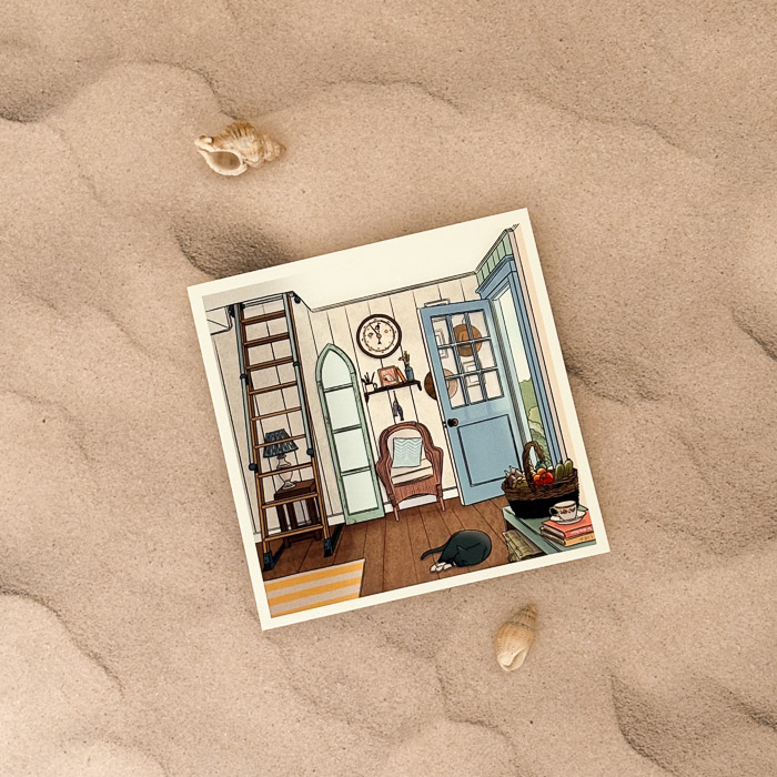 Illustration colorée à l'ambiance cosie par Ceci Rjass, illustratrice à Pornic, Pays de Retz