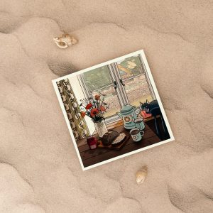 Illustration colorée à l'ambiance cosie par Ceci Rjass, illustratrice à Pornic, Pays de Retz